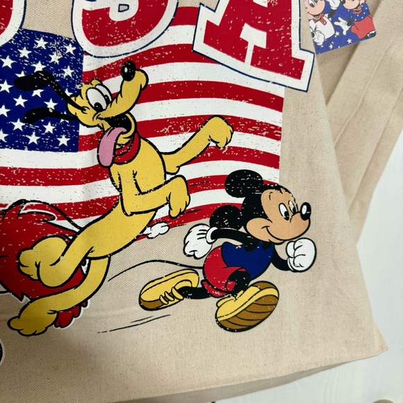 NWT. Disney Primark canvas USA tote bag. Mickey, Minnie, Pluto. - Picture 8 of 12